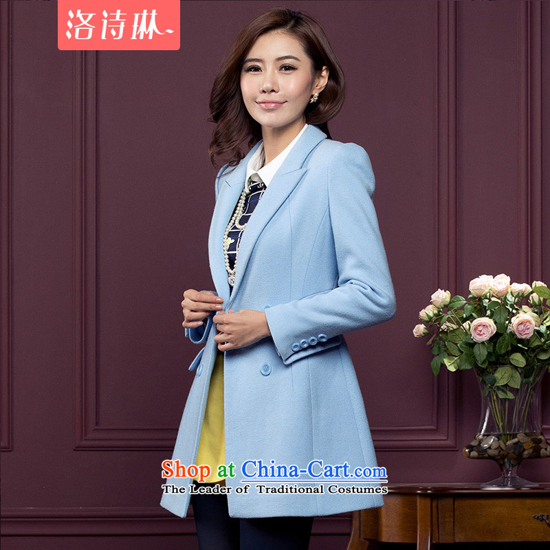 The poem Lin autumn LUXLEAD new products Sau San double-lamb wool coat QCO1141104? light blue?XL