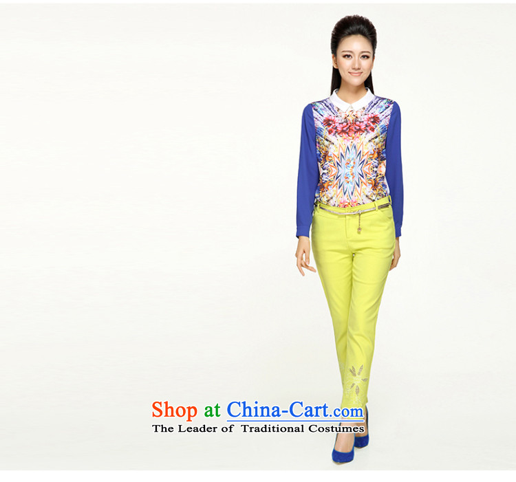In the former Yugoslavia is indeed intensify code mecca for women 2014 Autumn New) thick and stylish Korean Beauty mm long-sleeved shirt 43116  5XL Blue Photo, prices, brand platters! The elections are supplied in the national character of distribution, so action, buy now enjoy more preferential! As soon as possible.