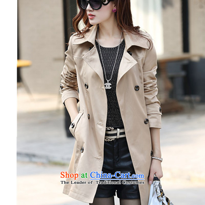 Replace the Spring and Autumn period the new 2015 sister mm thick to xl wind jacket in long thin thick MM Sau San video larger windbreaker female double-jacket red L recommendations 90-120, Smity minor shopping on the Internet has been pressed.