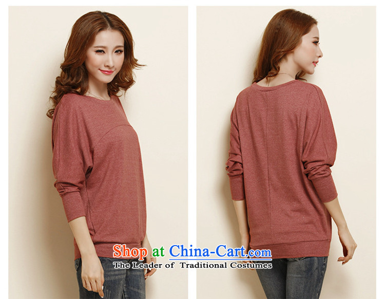 The lymalon lehmann thick, Hin thin 2015 autumn the new Korean version of large numbers of ladies loose bat sleeves round-neck collar solid color T-shirt Y1127 Rust Red 5XL picture, prices, brand platters! The elections are supplied in the national character of distribution, so action, buy now enjoy more preferential! As soon as possible.