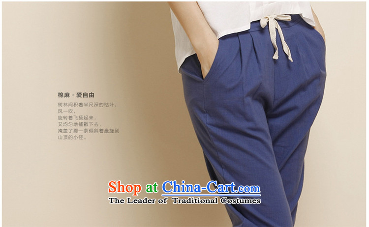 The lymalon lehmann thick, Hin thin 2015 autumn the new Korean version of large numbers of ladies fashion Sau San cotton linen pant Y1126 Denim blue XXXXL picture, prices, brand platters! The elections are supplied in the national character of distribution, so action, buy now enjoy more preferential! As soon as possible.