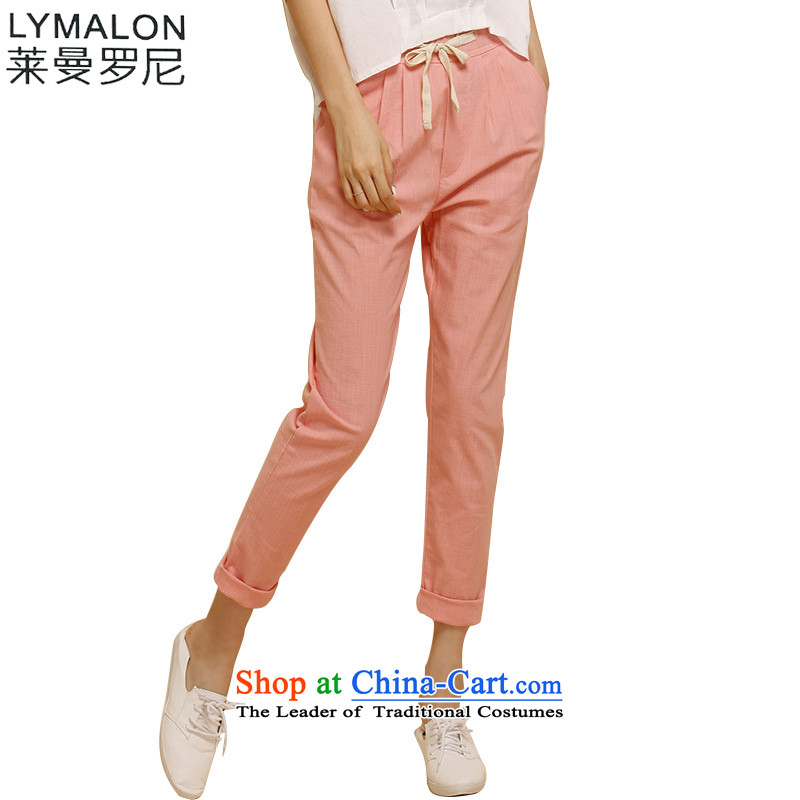 The lymalon lehmann thick, Hin thin 2015 autumn the new Korean version of large numbers of ladies fashion Sau San cotton linen pant Y1126 Denim blue XXXXL, Lehmann Ronnie (LYMALON) , , , shopping on the Internet