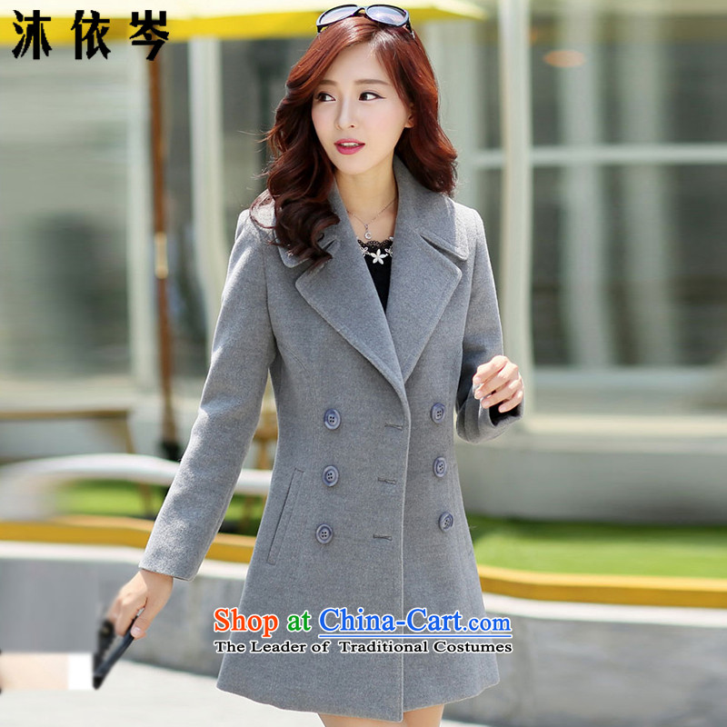 In accordance with the CEN 2015 Autumn bathing in the new Korean female thick MM to xl long-sleeved Sau San video thin hair 21_ classic gray jacket isrecommended 125-138 XXL catty