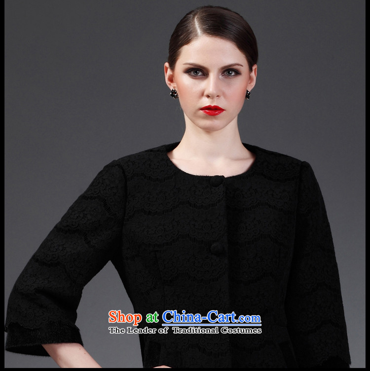 Marguerite Hsichih maxchic 2015 autumn and winter, round-neck collar 7 Cuff flocking fleece of Sau San lace gross? 12642 black jacket coat S picture, prices, brand platters! The elections are supplied in the national character of distribution, so action, buy now enjoy more preferential! As soon as possible.