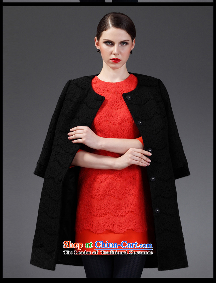 Marguerite Hsichih maxchic 2015 autumn and winter, round-neck collar 7 Cuff flocking fleece of Sau San lace gross? 12642 black jacket coat S picture, prices, brand platters! The elections are supplied in the national character of distribution, so action, buy now enjoy more preferential! As soon as possible.