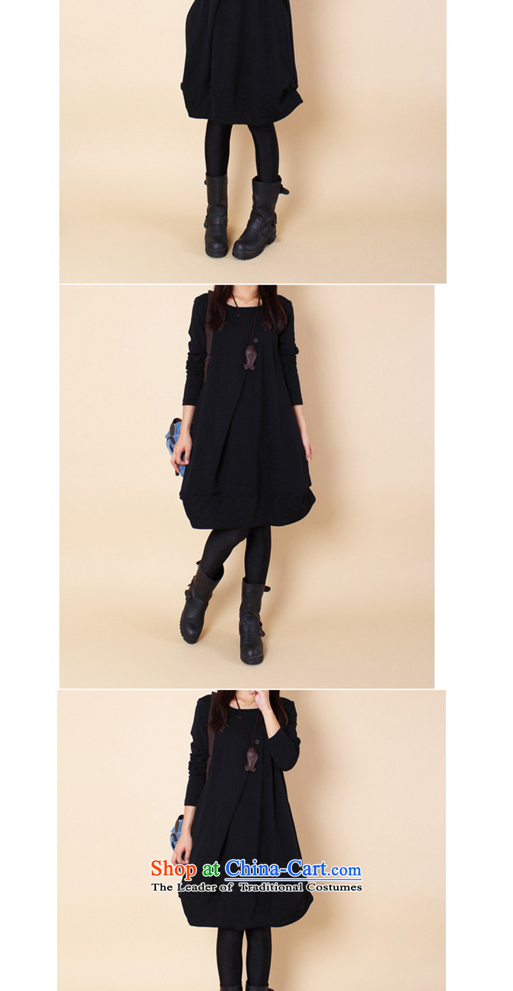 In accordance with the new 2015 perfect Fat MM to xl very casual creases round-neck collar long-sleeved dresses Y112 female black XXL(170-185 catty) Picture, prices, brand platters! The elections are supplied in the national character of distribution, so action, buy now enjoy more preferential! As soon as possible.