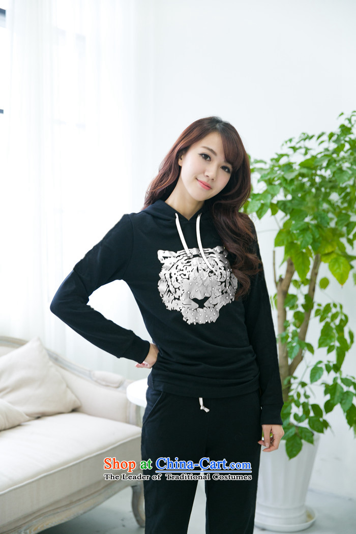 2015 new women's early autumn large kit fat mm package to increase long-sleeved leisure Korean American sports wear sweater large fat mm Spring Kit black gold XXXL picture, prices, brand platters! The elections are supplied in the national character of distribution, so action, buy now enjoy more preferential! As soon as possible.