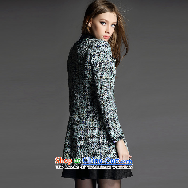 Zk Western women 2015 autumn and winter new staple Pearl? long coats that Gross Gross S,zk,,, green jacket? Online Shopping