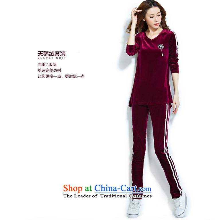 Szili Clinton xl new kit female 2015 autumn and winter fat mm to xlarge loose velvet kit sports and leisure two kits trousers 200 catties wine red XXXXL picture, prices, brand platters! The elections are supplied in the national character of distribution, so action, buy now enjoy more preferential! As soon as possible.
