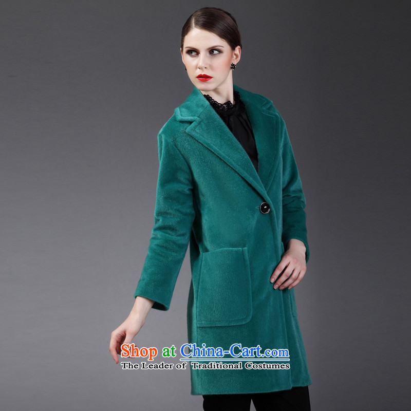 Marguerite Hsichih maxchic 2015 Ms. autumn and winter in long-sleeved long stingrays, lint-free material flocking wool coat female jacket? 12,832 accounts green , L, Princess (maxchic Hsichih shopping on the Internet has been pressed.)