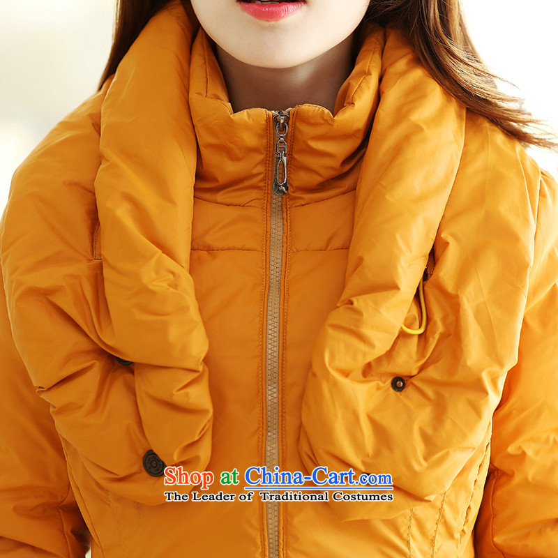 The Director of genuine to increase women's code mm2015 thick winter clothing in the new SISTER Thick Long feather stylish quality thick downcoat S5025  4XL, of yellow (smeilovly staff shopping on the Internet has been pressed.)