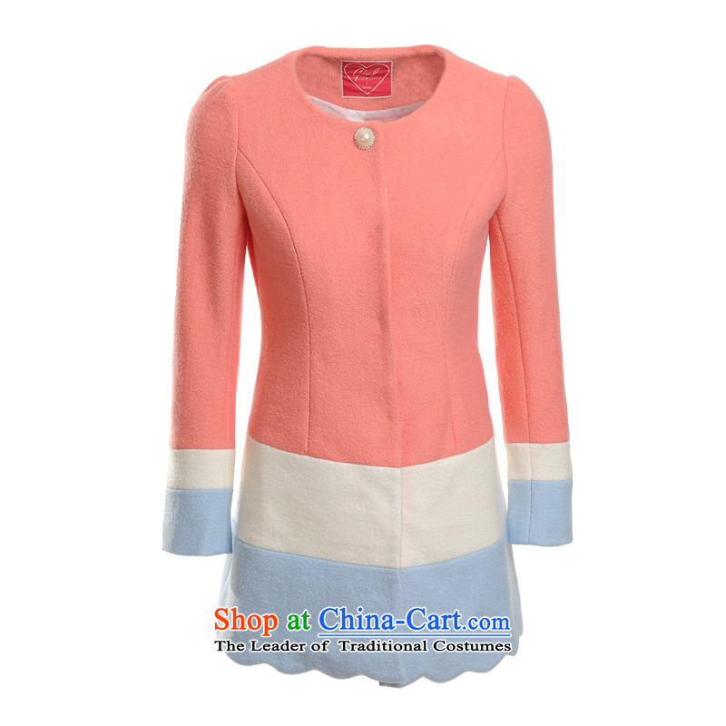 Athena Chu Jia Ni incolour Long Neck Jacket Korea gross?   Graphics thin long-sleeved version? coats 5143-1421080 powder , Athena Chu Jia Ni (YIN JIA NI) , , , shopping on the Internet