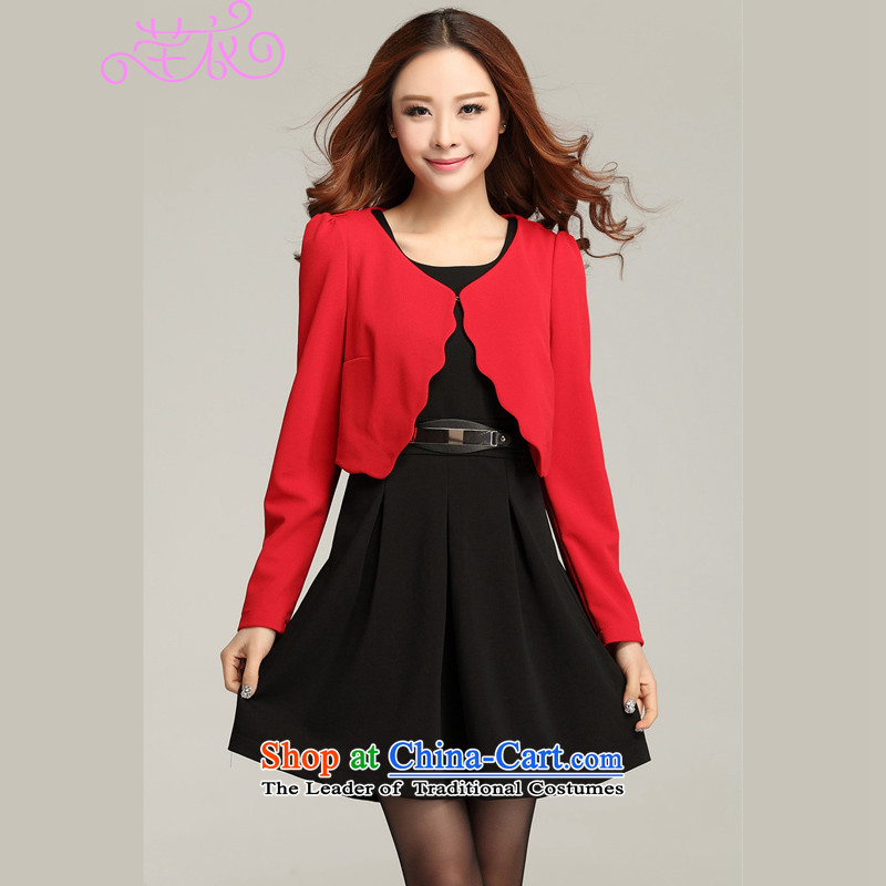 Kumabito xl thick mm female spring outfits 2015 won is stylish color plane wave board really two garment can remove the two black skirt really?140-155 2XL catty