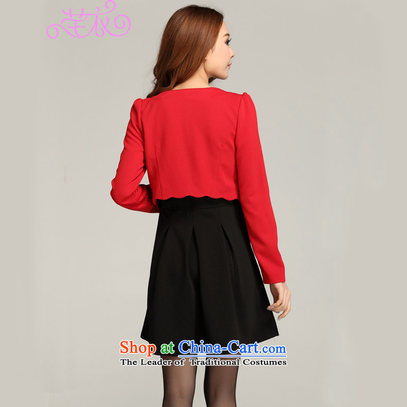 Kumabito xl thick mm female spring outfits 2015 won is stylish color plane wave board really two garment can remove the two black skirt really 140-155 2XL, Constitution Yi shopping on the Internet has been pressed.