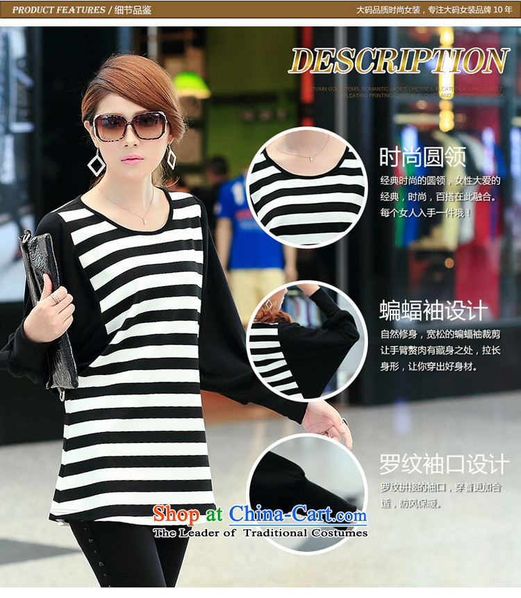Overgrown Tomb economy honey population to increase women's code thick mm autumn 2014 New Korea boxed version in the bat sleeves long stripe long-sleeved T-shirt cotton 2694 XL Photo Black large number, price, brand platters! The elections are supplied in the national character of distribution, so action, buy now enjoy more preferential! As soon as possible.