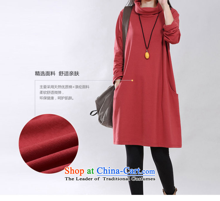 The first autumn 2015 Hon Albert Jinghan new Korean version of thin large female high-collar long-sleeved thick MM leisure relaxd temperament dresses female red XXL picture, prices, brand platters! The elections are supplied in the national character of distribution, so action, buy now enjoy more preferential! As soon as possible.