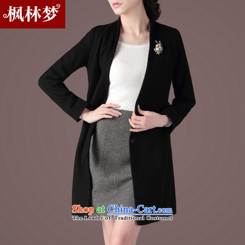 Fenglin dream 2015 autumn and winter new women's gross Korean OL?   in the jacket long large wool coat FB63? Fenglin dream, L, Black (fenglinmeng) , , , shopping on the Internet