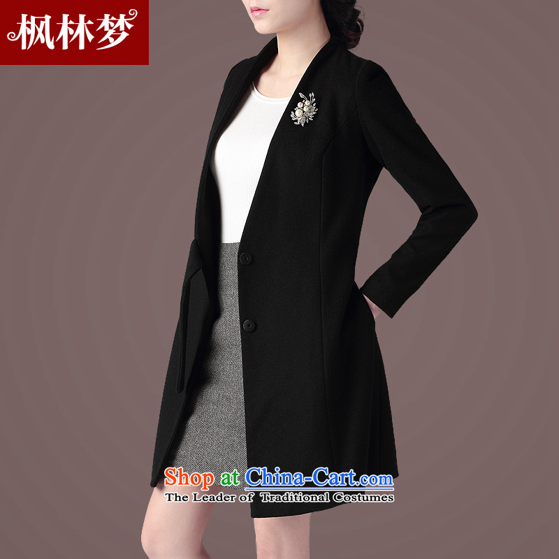 Fenglin dream 2015 autumn and winter new women's gross Korean OL?   in the jacket long large wool coat FB63? Fenglin dream, L, Black (fenglinmeng) , , , shopping on the Internet