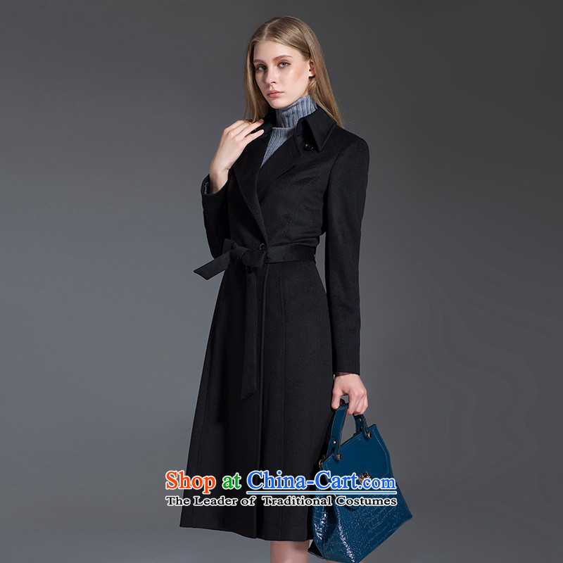 Thus Chu cashmere overcoat headquarters female winter 2015 new autumn and winter coats of Sau San Mao? Genuine high-end double-woolen coat in long black , L, or LUN (yfl headquarters) , , , shopping on the Internet