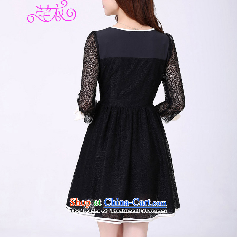 The Constitution to increase women's code 2015 Spring New lace in cuff video thin thick mm Foutune of Korean sexy beauty elegant ladies black skirt suits 2XL 120-135, Constitution Yi shopping on the Internet has been pressed.