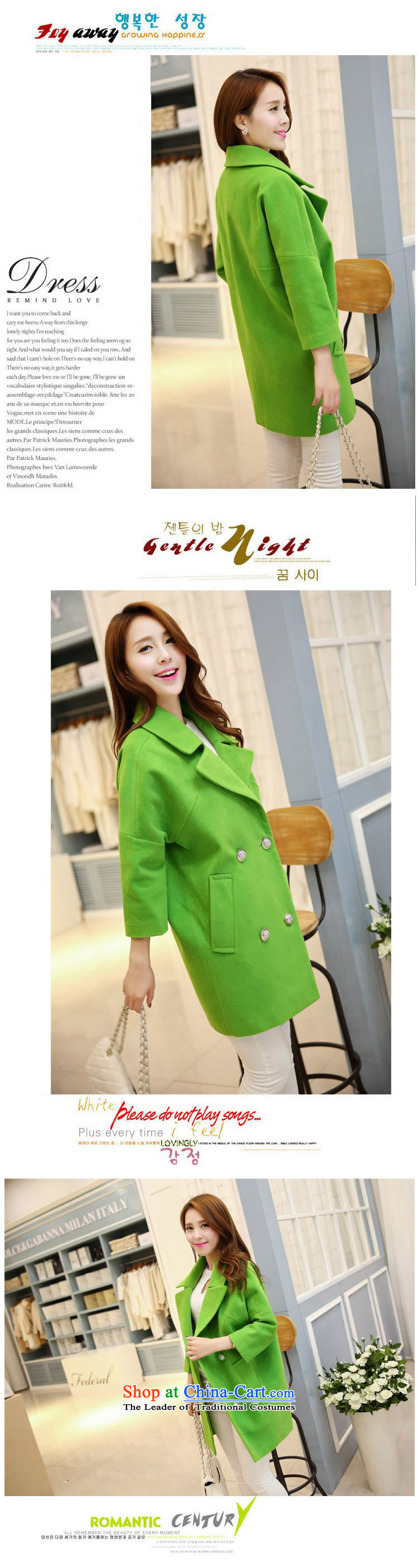 Michelle Gellar of gross? a wool coat female jacket Korean version 2014 autumn and winter spring and autumn, the new girls who are wild lapel jacket coat autumn load? green XXL picture, prices, brand platters! The elections are supplied in the national character of distribution, so action, buy now enjoy more preferential! As soon as possible.