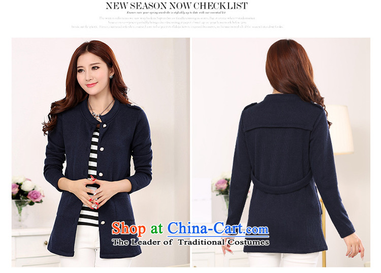 Szili Clinton larger women 2014 mm thick autumn new) long cardigan thick wool coat to the increase of 200 catties thick sister Sau San Po blue jacket L picture, prices, brand platters! The elections are supplied in the national character of distribution, so action, buy now enjoy more preferential! As soon as possible.