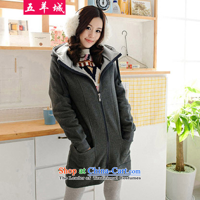 Five Rams City larger female jackets Fall_Winter Collections of female graphics thick, thin thick mm long-sleeved relaxd casual fare lint-free sweater thick sister Sau San Cardigan shirt 257?5XL_180-200 carbon around 922.747