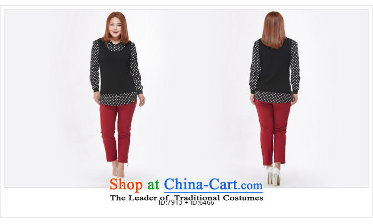 Msshe xl women 2015 Autumn new graphics thin stitching leave two Sleek and versatile Long-sleeve 7913 4XL Photo Black, prices, brand platters! The elections are supplied in the national character of distribution, so action, buy now enjoy more preferential! As soon as possible.