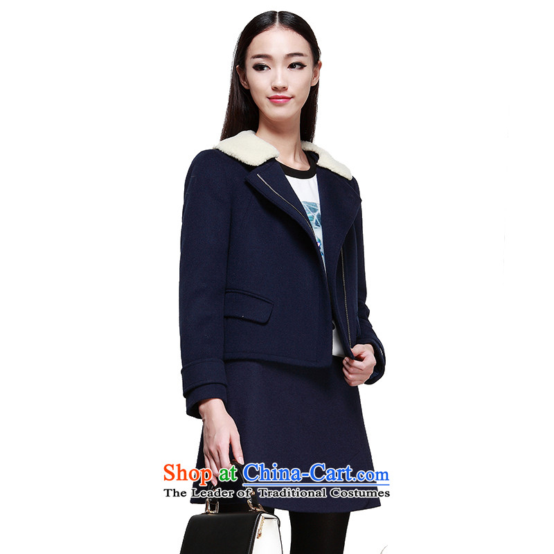El Boothroyd 2015 winter clothing new Korean woolen coat long-sleeved jacket is short of $6480937107 navy blue XL, El Boothroyd (eifini) , , , shopping on the Internet
