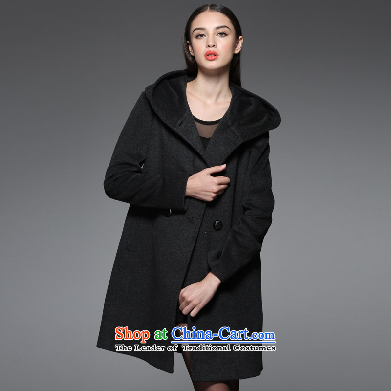 The Goring Dan counters genuine Western cashmere overcoat smart casual female HOODIE RD012 Black Gray XXL/110, Golin Kasdan, , , , shopping on the Internet