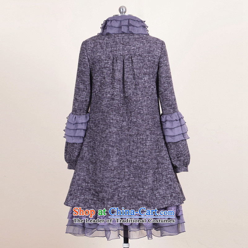 Fireworks Hot Winter 2015 new women's original lace stitching temperament Original Gross? female Hewitt purple coat XL 25-day pre-sale of fireworks ironing shopping on the Internet has been pressed.