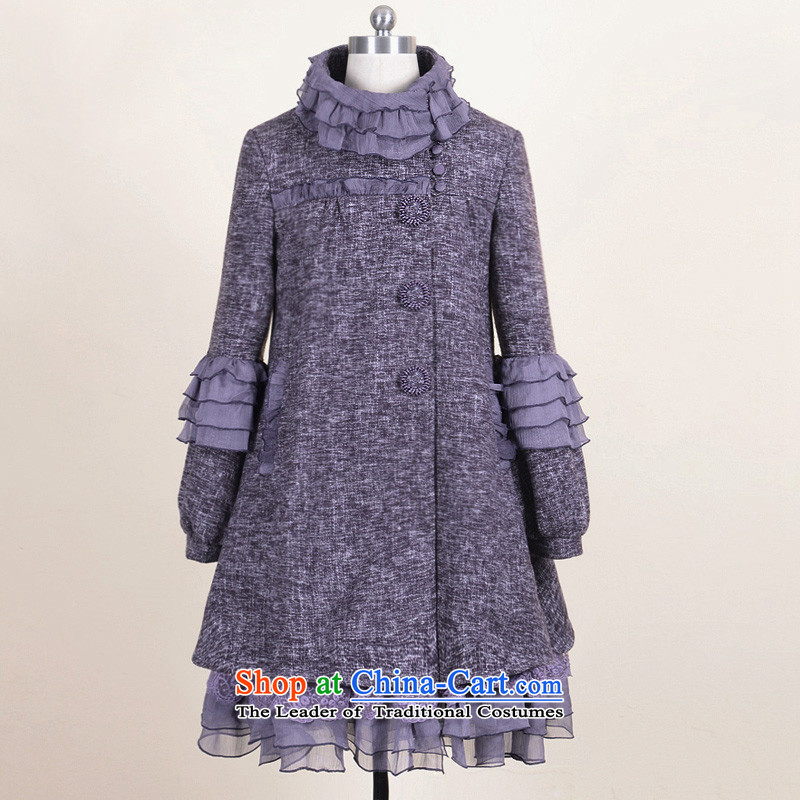 Fireworks Hot Winter 2015 new women's original lace stitching temperament Original Gross? female Hewitt purple coat XL 25-day pre-sale of fireworks ironing shopping on the Internet has been pressed.