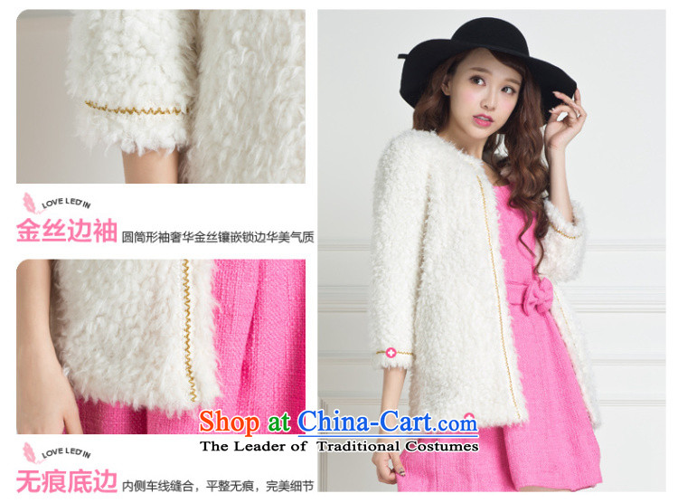 Lok-machi 2015 winter clothing new date of female 7 cuff sweet white L Photo CWAA44113 coats, prices, brand platters! The elections are supplied in the national character of distribution, so action, buy now enjoy more preferential! As soon as possible.