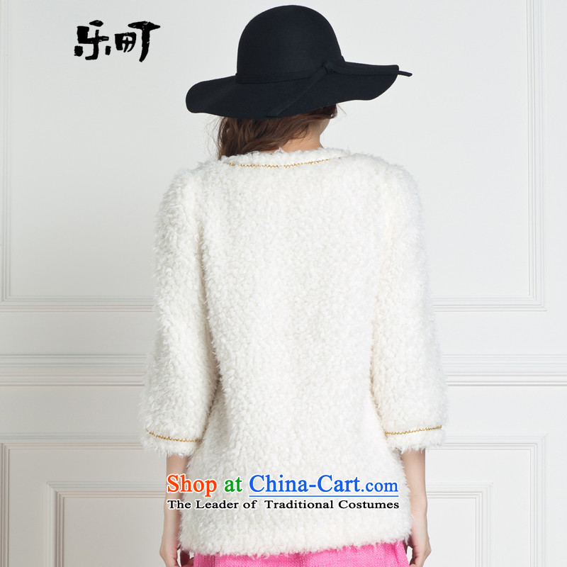 Lok-machi 2015 winter clothing new date of female 7 cuff sweet white L, America CWAA44113 coats-machi , , , shopping on the Internet