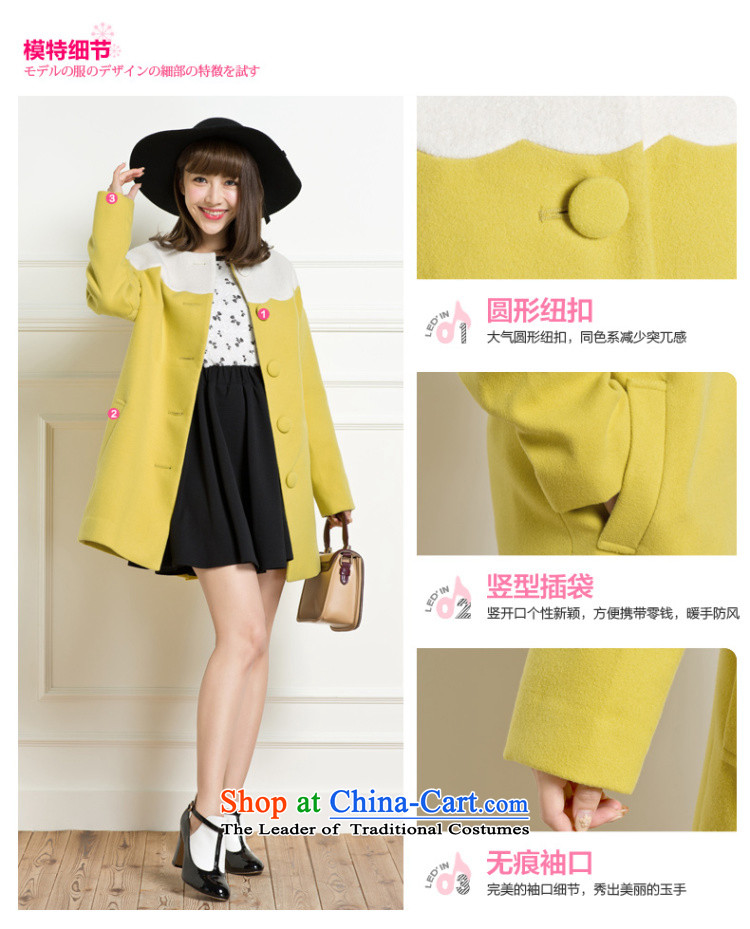 Lok-machi 2015 winter clothing new date of female crescent edge stitching coats CWAA44163 YELLOW L picture, prices, brand platters! The elections are supplied in the national character of distribution, so action, buy now enjoy more preferential! As soon as possible.