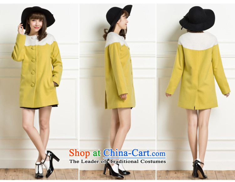 Lok-machi 2015 winter clothing new date of female crescent edge stitching coats CWAA44163 YELLOW L picture, prices, brand platters! The elections are supplied in the national character of distribution, so action, buy now enjoy more preferential! As soon as possible.