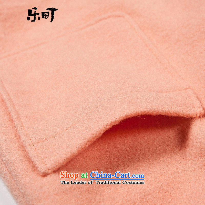 Lok-machi 2015 winter clothing new date of women's gross Neck Jacket CWBB44146 sweet pink S, American town shopping on the Internet has been pressed.
