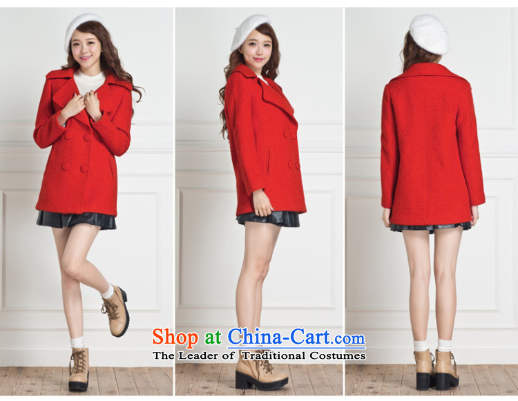 Lok-machi 2015 winter clothing new date of female big coats CWAA44237 lapel red L picture, prices, brand platters! The elections are supplied in the national character of distribution, so action, buy now enjoy more preferential! As soon as possible.