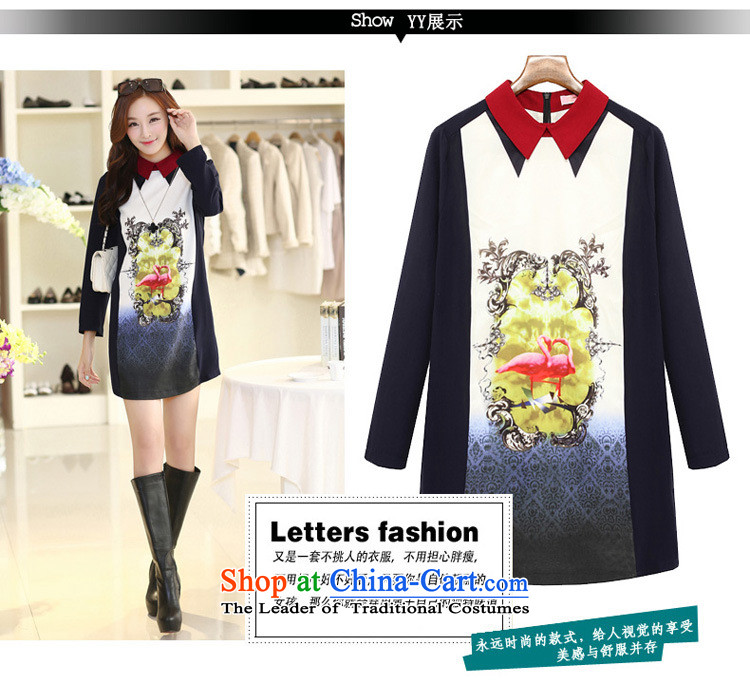 Gwi Tysan Spring 2015 new expertise m extra female Korean Version) loose video thin digital printing long-sleeved shirt knocked skirt A210 A/blue and white XL photo stamp, prices, brand platters! The elections are supplied in the national character of distribution, so action, buy now enjoy more preferential! As soon as possible.