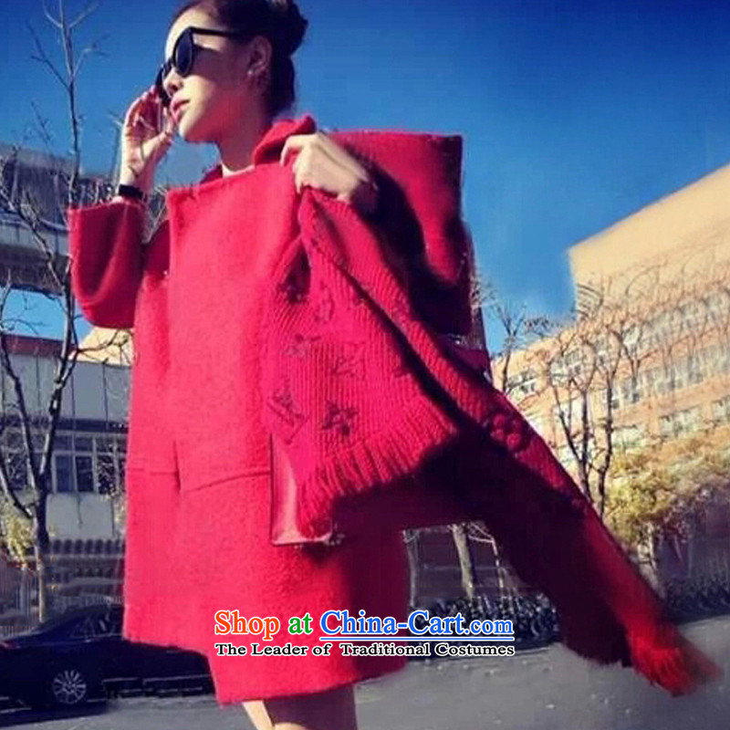 Yi Tun Azlan 2015 autumn and winter clothes in the new version of the long trend of Korean loose coat jacket JWT51 gross? China red , L, Yi Tun Azlan (YIZILAN) , , , shopping on the Internet