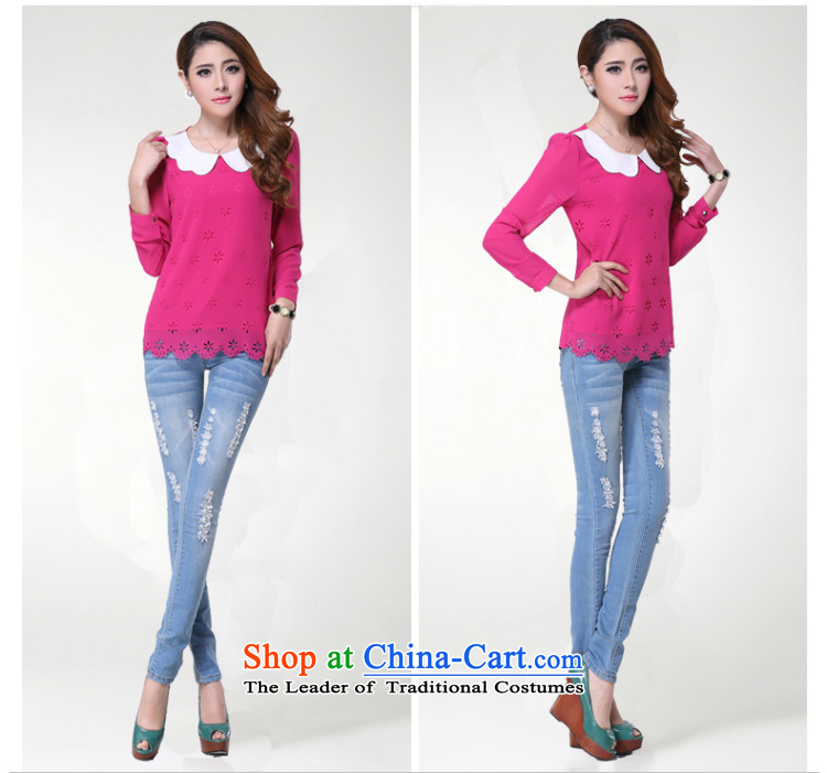So clearly to xl female thick mm load new doll fall for video thin Korean thick long-sleeved shirt with sister chiffon with 61.52 rose 2XL Photo, prices, brand platters! The elections are supplied in the national character of distribution, so action, buy now enjoy more preferential! As soon as possible.