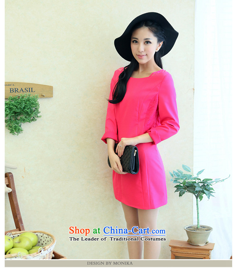 The fertilizer greatly code women thick mm autumn 2014 Korean Pack new graphics thin lace stitching round collar skirt the red XXL picture, prices, brand platters! The elections are supplied in the national character of distribution, so action, buy now enjoy more preferential! As soon as possible.