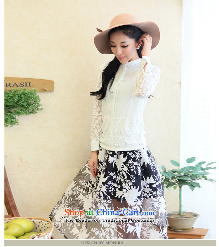 The fertilizer greatly code women thick mm autumn 2014 Korean Pack new graphics thin lace stitching long-sleeved shirt T-shirt White XL Photo, prices, brand platters! The elections are supplied in the national character of distribution, so action, buy now enjoy more preferential! As soon as possible.