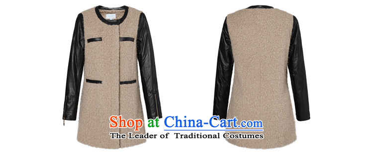 Chaplain who women's stylish and elegant PU stitching round-neck collar long-sleeved rough? long coats 1341C122241 in brown, beige 165/L picture, prices, brand platters! The elections are supplied in the national character of distribution, so action, buy now enjoy more preferential! As soon as possible.