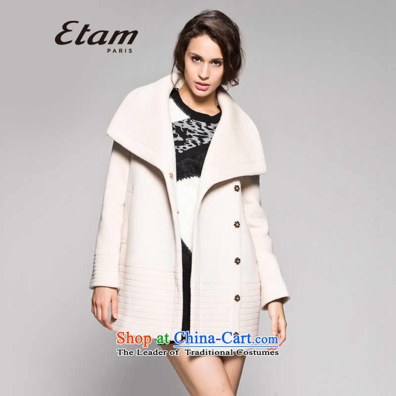 Etam?ETAM ?winter multiple lines along the largest roll collar coats 14013404080?165_38_M Beige