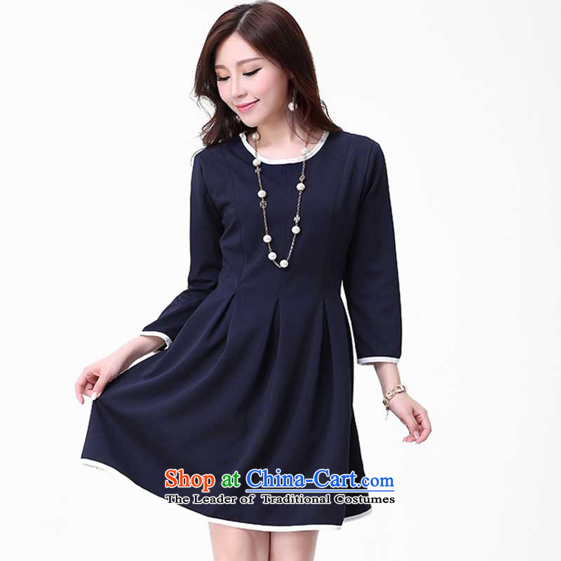 Indulge with new video autumn thin thick sister thick mm xl female 7 cuff dresses 6063 3XL, DEEP BLUE (tanai coveted) , , , shopping on the Internet