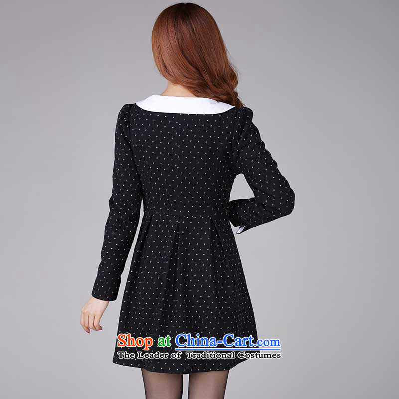 Coveted New Fall/Winter Collections gentlewoman thick MM long-sleeved blouses and larger gross skirt wear? skirt 115 Black XXL recommended weight 155 percent, indulge (tanai) , , , shopping on the Internet