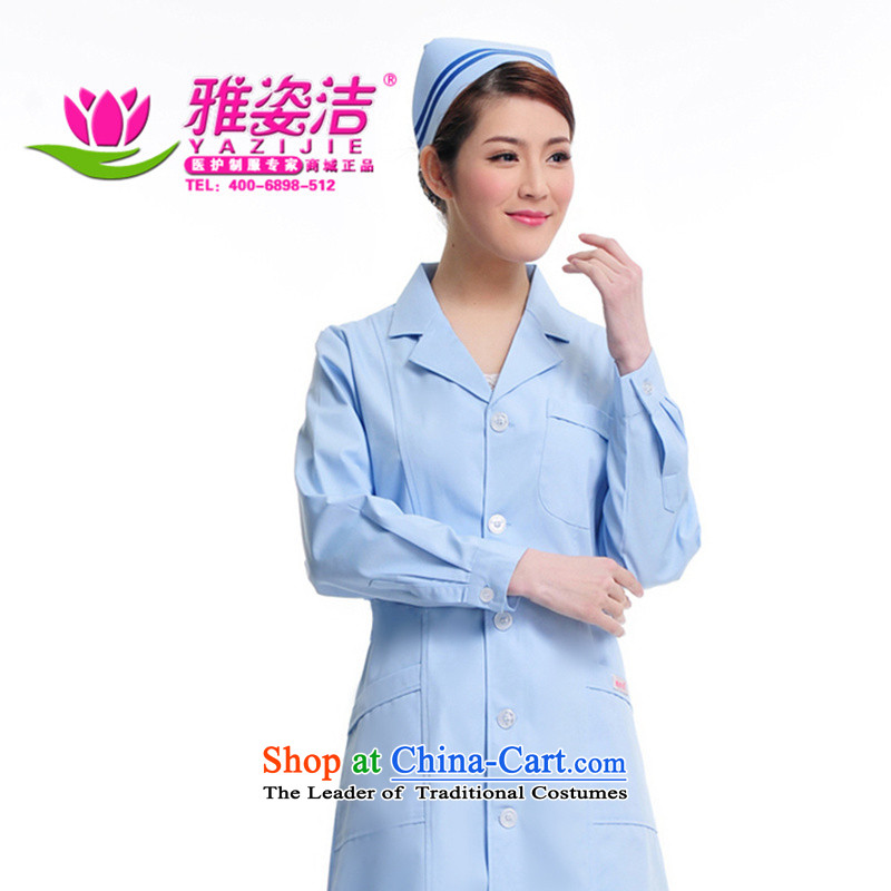 Hazel Jie female doctors serving pink white long-sleeved blue collar for winter white gowns lab on her reception import health medical services physician services pharmacies Beauty Culture school training services white L, Hazel Jie (yazijie) , , , shopping on the Internet