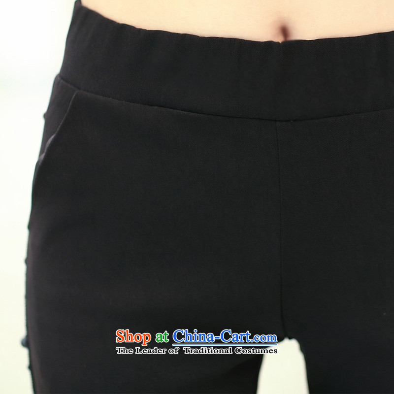 The Director of the women's extra-thick mm2014 new leisure Top Loin of black trousers, forming the basis through the castors trousers autumn and winter trousers, black pixels of S9038 2XL, smeilovly (shopping on the Internet has been pressed.)
