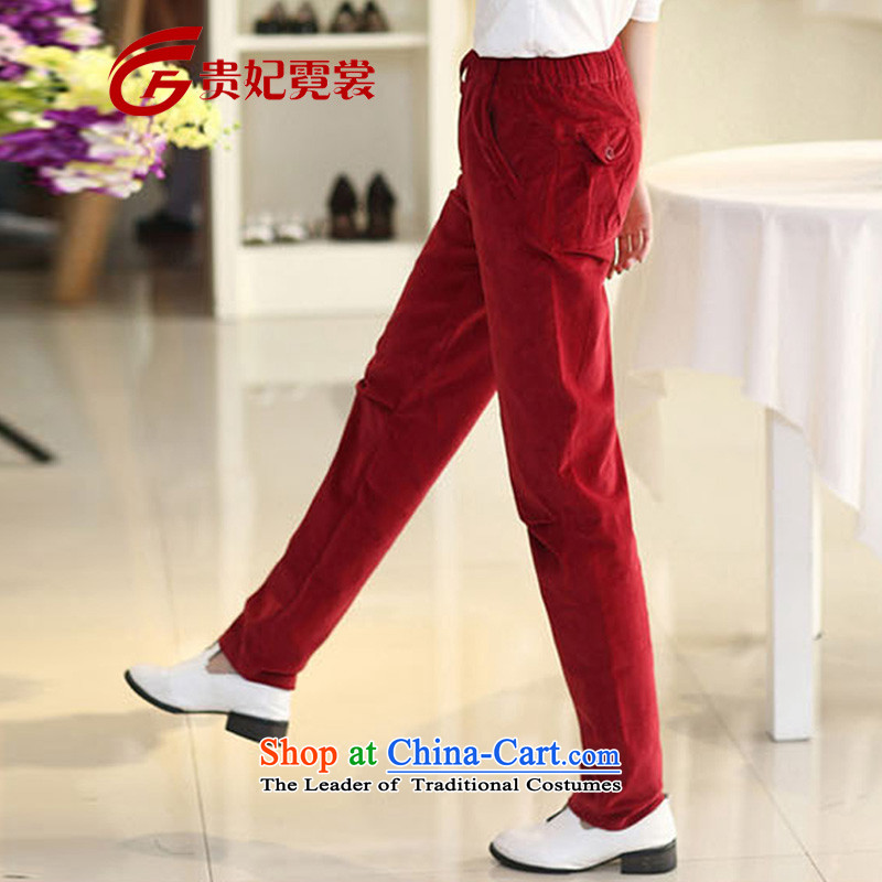 Tysan thick mm2015 Gwi-Spring New extra female corduroy trousers loose video thin little leisure xl leisure pants A180 Red XL, Gwi Tysan shopping on the Internet has been pressed.
